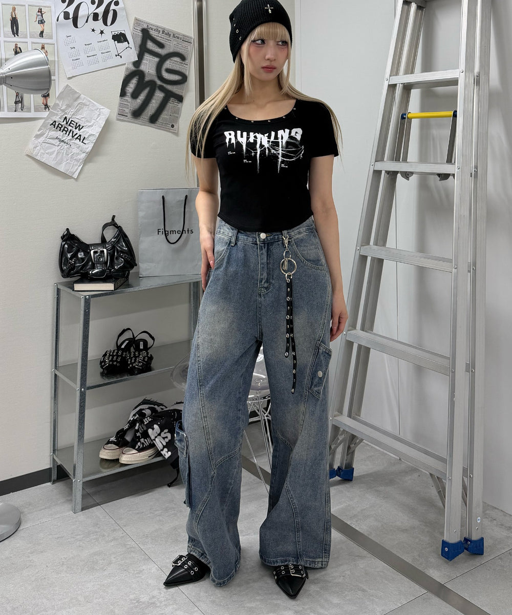 デニム中濃 モデル:168cm L着用