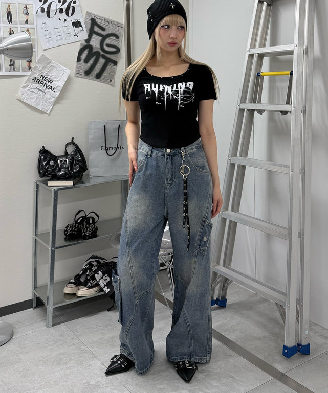 デニム中濃 モデル:168cm L着用