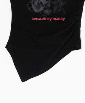 アシメオフショルバンTシャツ