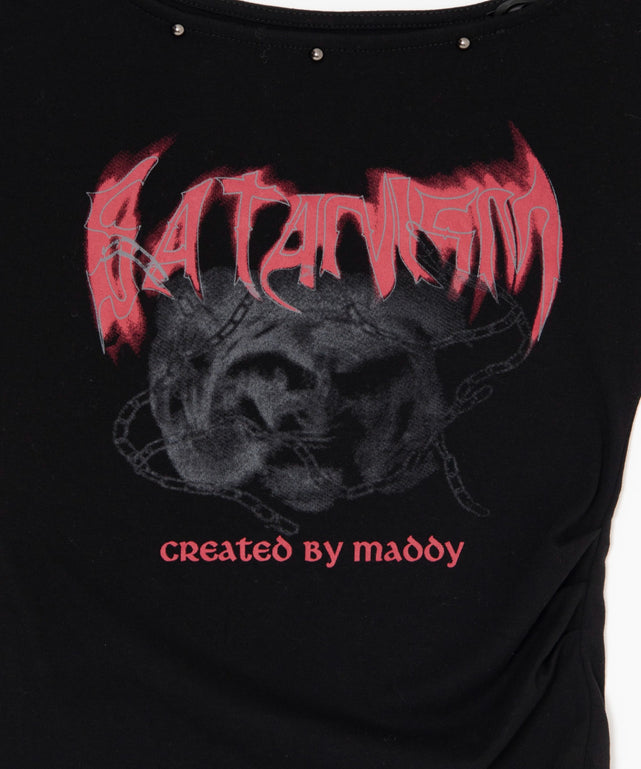 アシメオフショルバンTシャツ