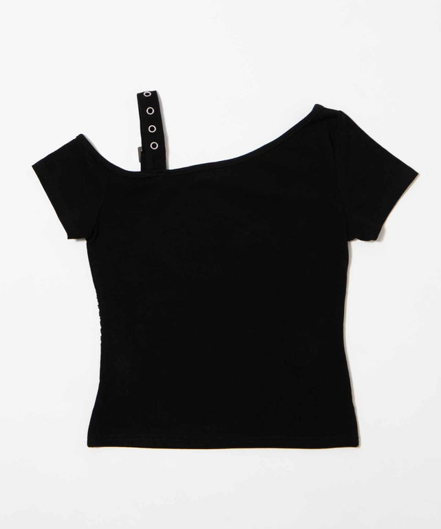 オフショルスカルTシャツ