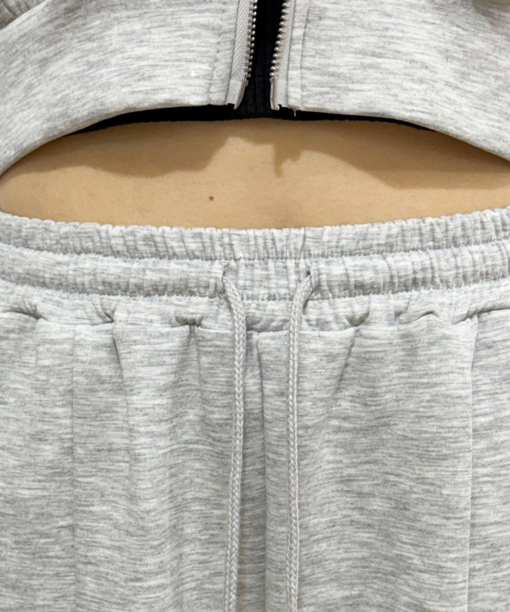 レースカットアウトラメスウェットパンツ