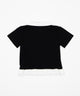 レースヘムワンポイント襟付きTシャツ