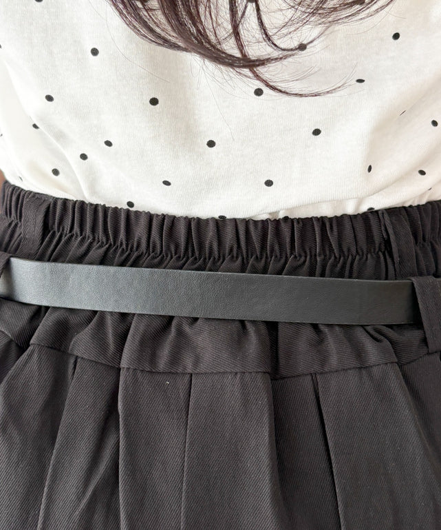 ベルト付きスカートレイヤードショートパンツ