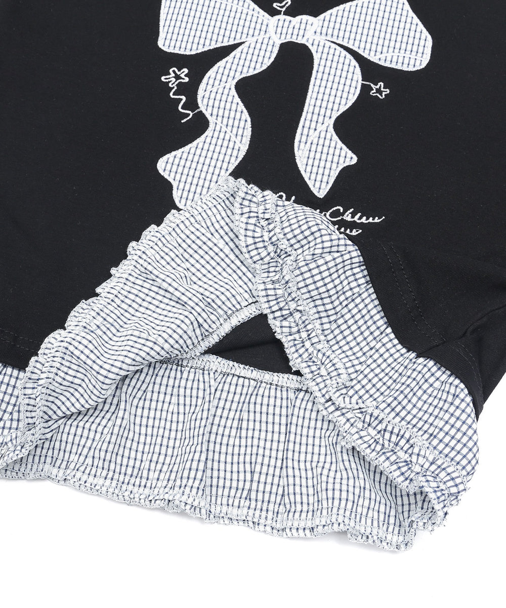 フリルヘムパッチワークTシャツ