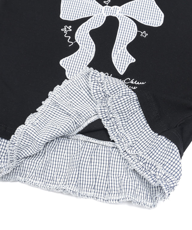 フリルヘムパッチワークTシャツ