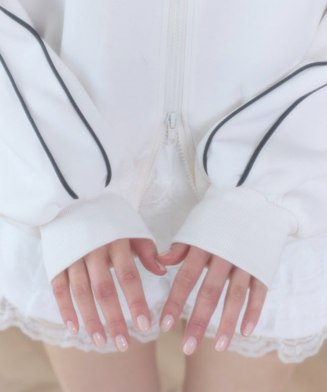 レースリボントラックジャケット