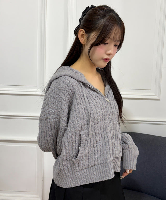 グレー モデルアイボリー：155cm F着用