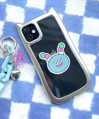 猫耳フレームiphoneケース（シルバー）
