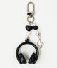 ヘッドホンビーズキーホルダー/ブラック