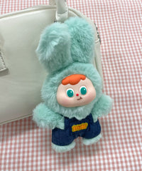 ぷっくりサロペうさちゃんぬいぐるみキーホルダー