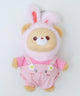 ぷっくり着ぐるみベアぬいぐるみキーホルダー/ピンク