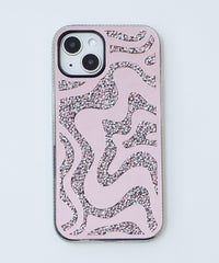グリッターウェーブiphoneケース（ピンク）