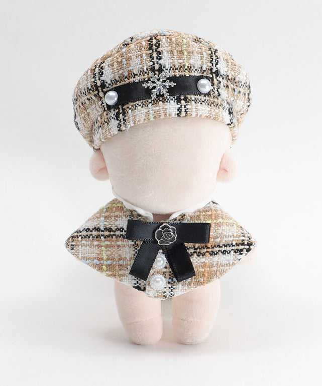 ぬいツイードケープセット12cm/キャメル