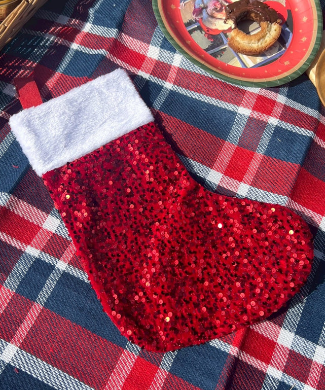 クリスマスキラキラくつした/レッド