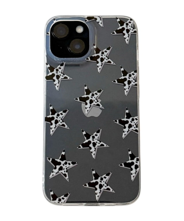 レオパードスターiphoneケース（ホワイト）/柄１（iphone13/14）