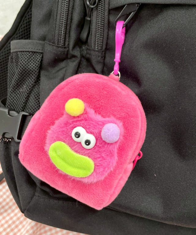 カラフルくまくまモンスターぬいぐるみポーチ/ピンク