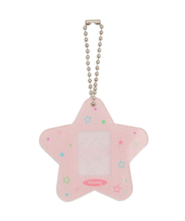 カラフルスターIDフォトケースキーホルダー/Lピンク
