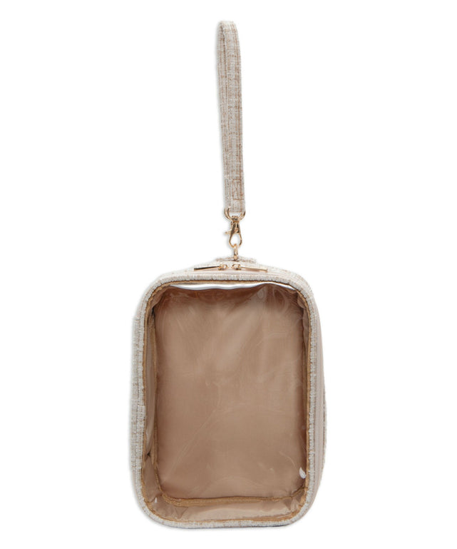 ツイードマルチWAYぬいポーチ/Lベージュ