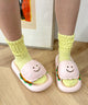 ニコニコハンバーガールームシューズ/Lピンク