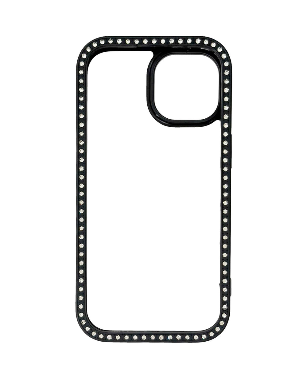 両面ビジューフレームiphoneケース(ブラック)