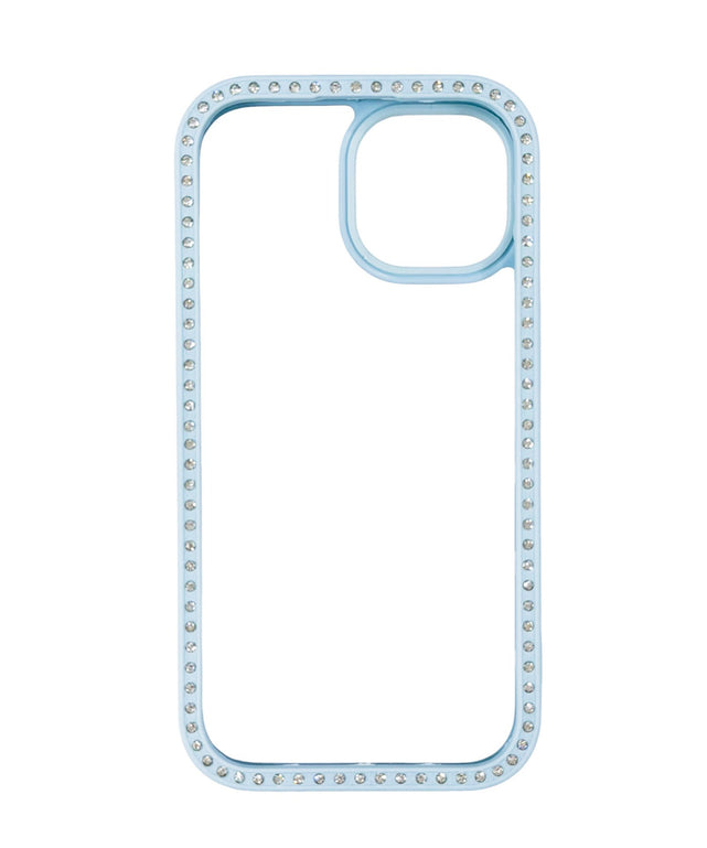 両面ビジューフレームiphoneケース(ブルー)