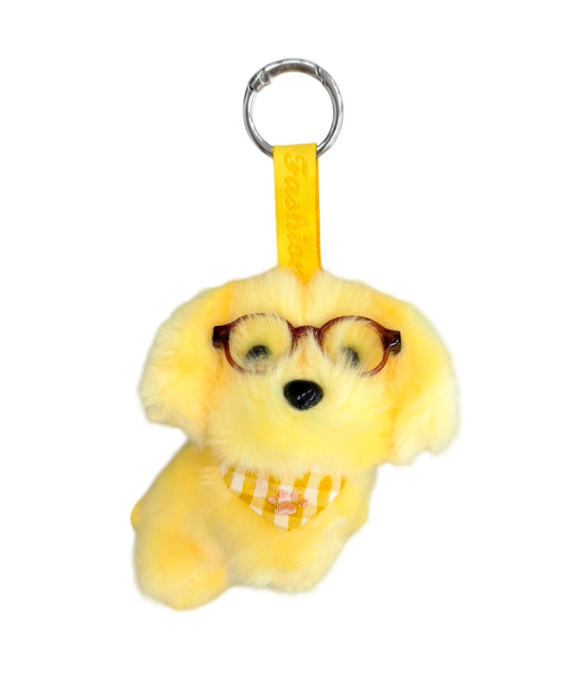 カラフルメガネDOGぬいぐるみキーホルダー/イエロー