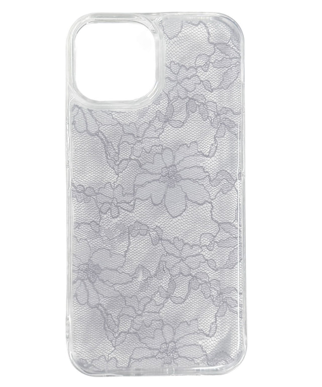 レースiphoneケース(グレー)/柄1:iphone15