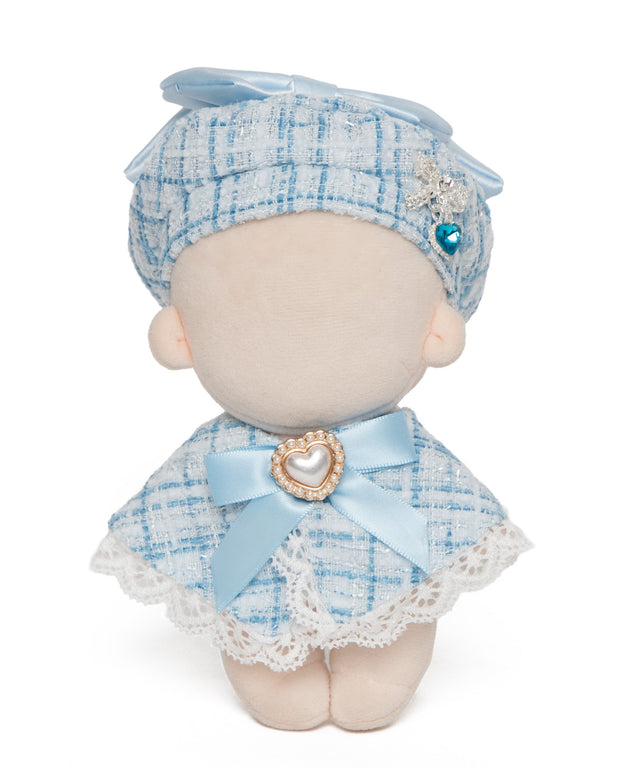 ぬいリボンツイードケープ12cm/サックス
