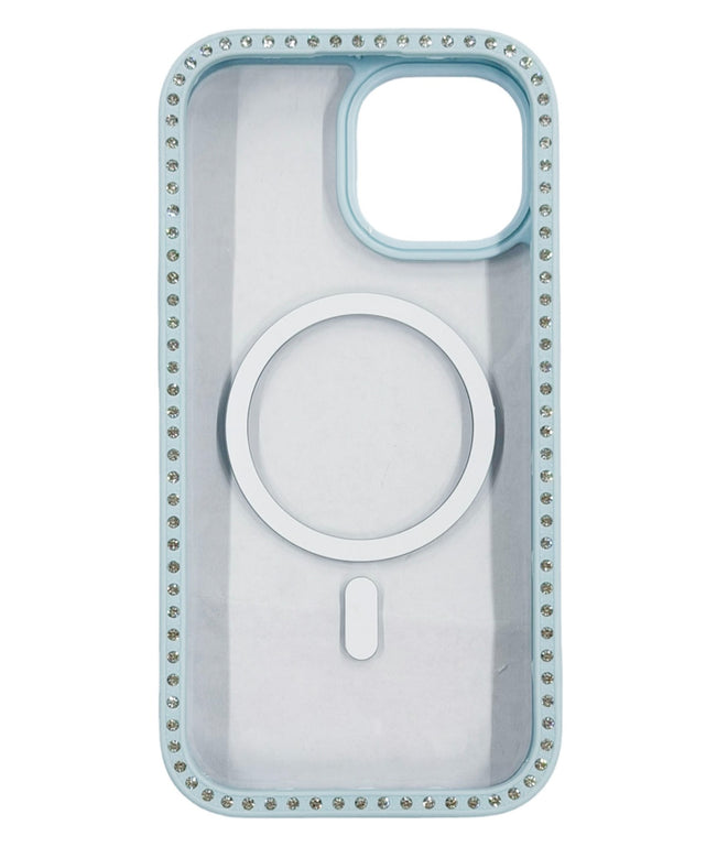 両面ビジューmagsafeiphoneケース(ブルー)