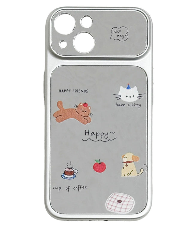 ミラーゆるあにまるiphoneケース/柄1:iphone15