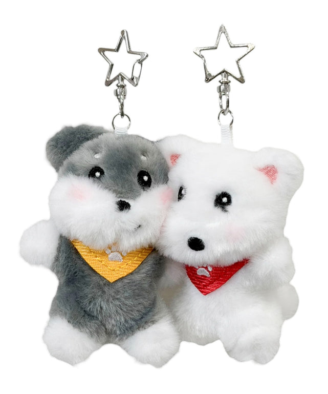 双子わんこぬいぐるみキーホルダー/柄１