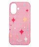 カラーチェックキラキラiphoneケース(ピンク)/柄2:iphone16