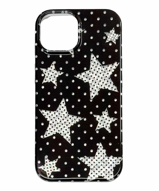 ドットスターiphoneケース(ブラック)/柄1:iphone15