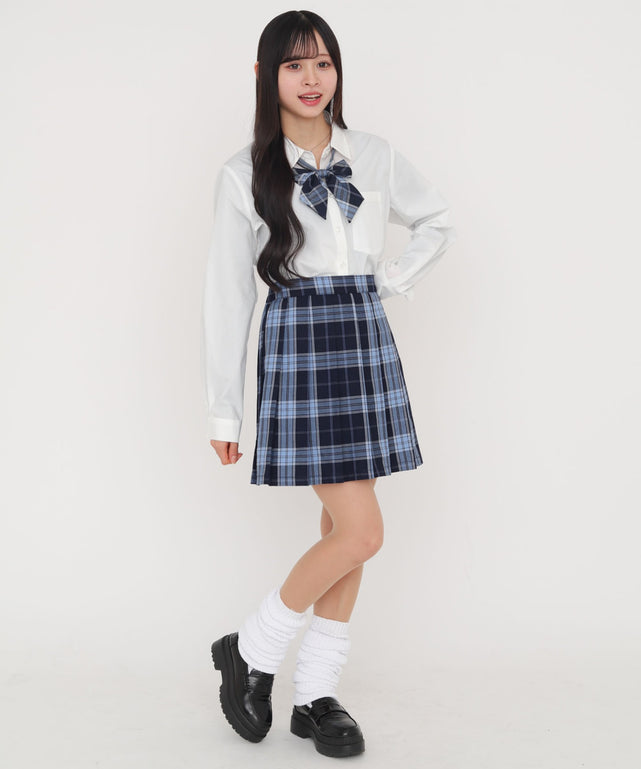 ブルーチェック1 モデル:155cm L着用
