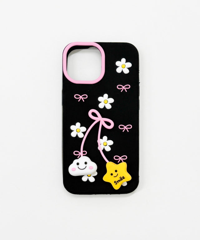 ゆらゆらiphoneケース（ブラックスター）/柄1:iphone15