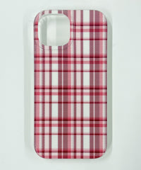 チェックiphoneケース（レッド）