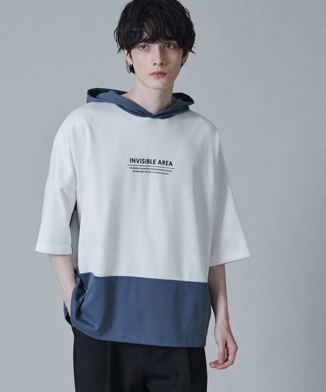 ドルマンポンチフードT（S）/ブルー モデル：180cm L着用
