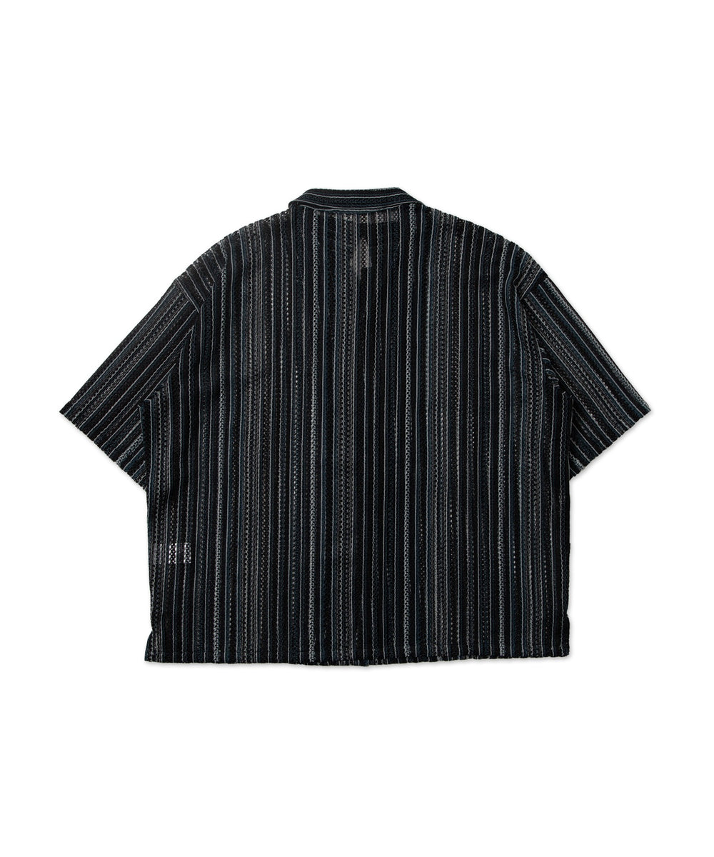 ストライプメッシュBIGシャツ（S）