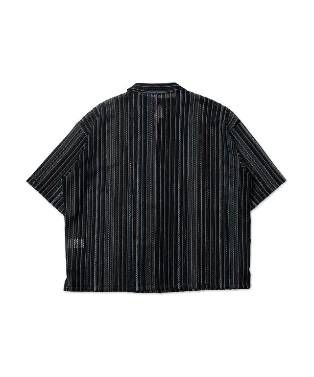 ストライプメッシュBIGシャツ（S）
