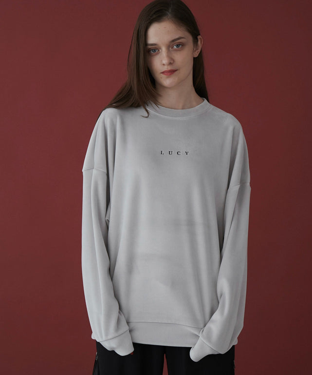 マイクロシャギーワンポイントプルオーバー/Lグレー モデル：173cm L着用