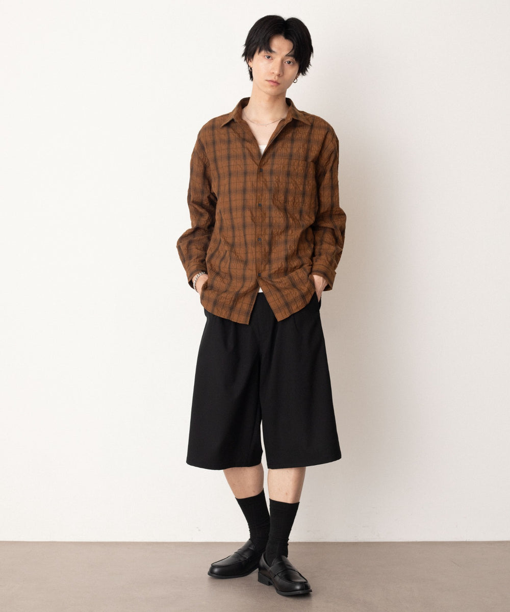 ブラウンチェック1 モデル：180cm L着用
