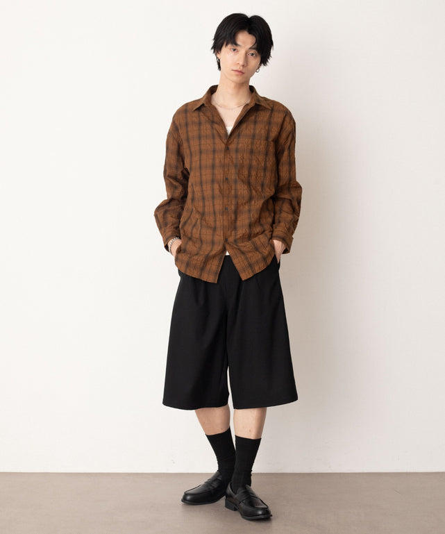 ブラウンチェック1 モデル：180cm L着用