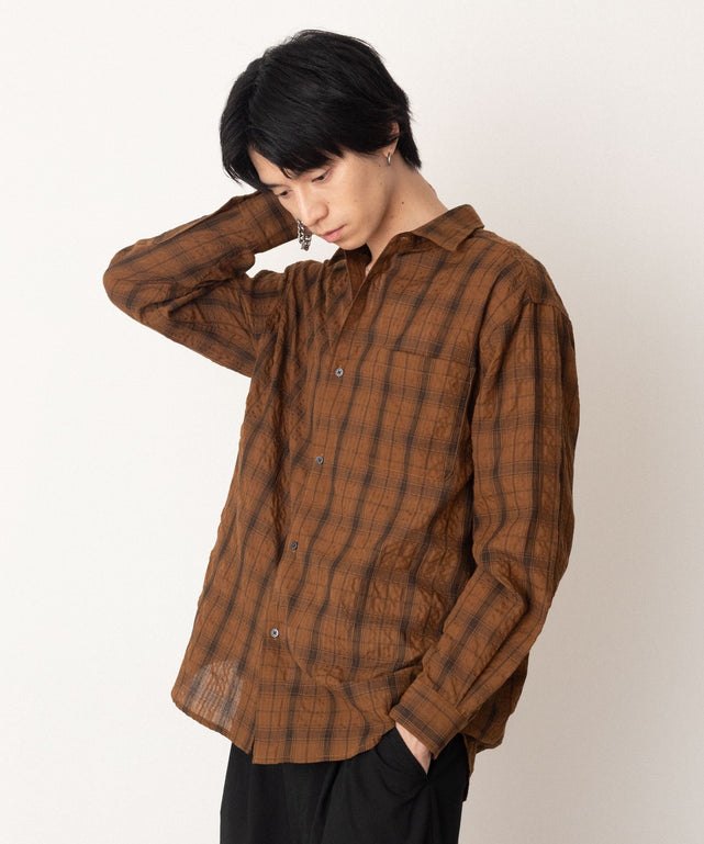ブラウンチェック1 モデル：180cm L着用