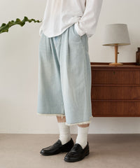 クロップドワイドデニムパンツ