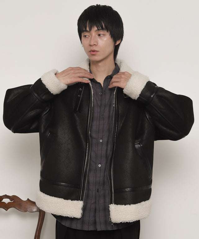 B－3ジャケット/ブラック モデル：180cm L着用