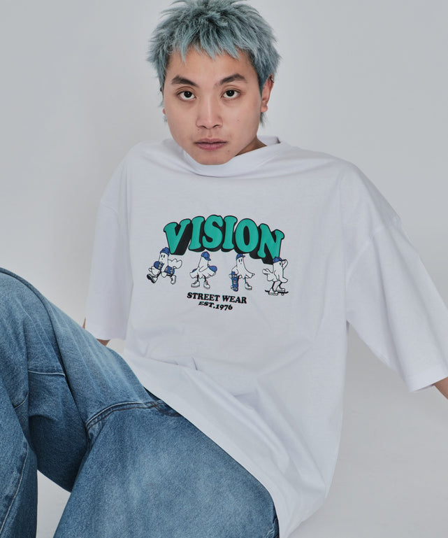 別注VISIONゴーストスケーターグラフィックT（SS）/ホワイト モデル：178cm L着用