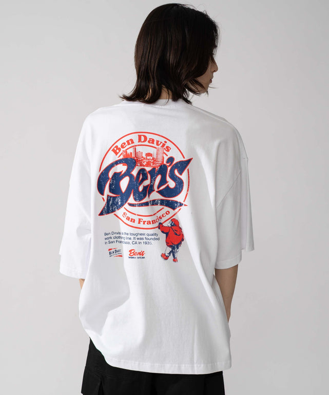 別注BENDAVISサークルロゴグラフィックT（SS）/ホワイト モデル：175cm L着用