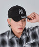 【WEGO限定デザイン】別注NEWERA　9FORTY　linestone/NY　ブラック（柄2）