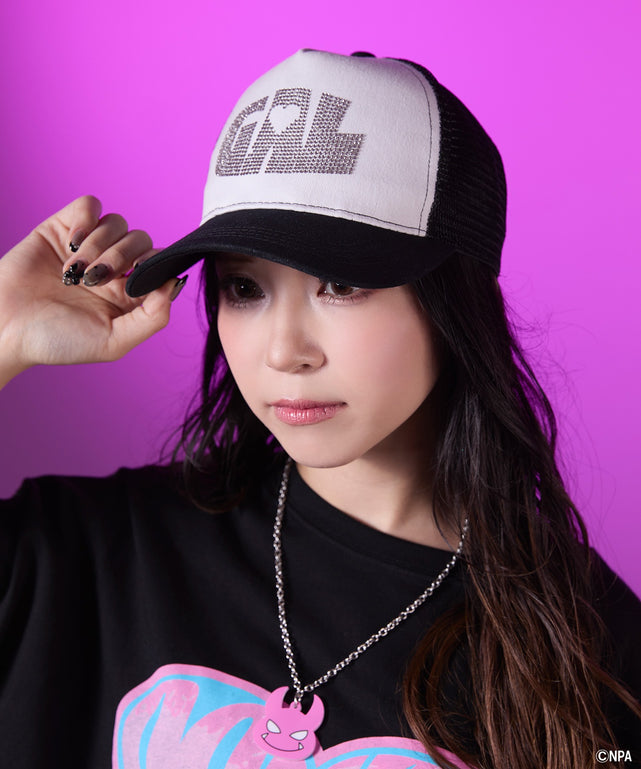 ＃コンパスコラボみりぽゆラインストーンキャップ/ブラック